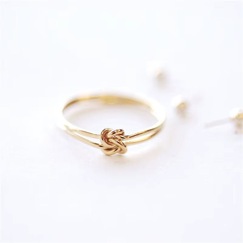 Knot Ring14K Gold Filled Knuckle Ring Boho Gold Jewelry Anillos Mujer Minimalistic Stacking Bohemian Ring for Women