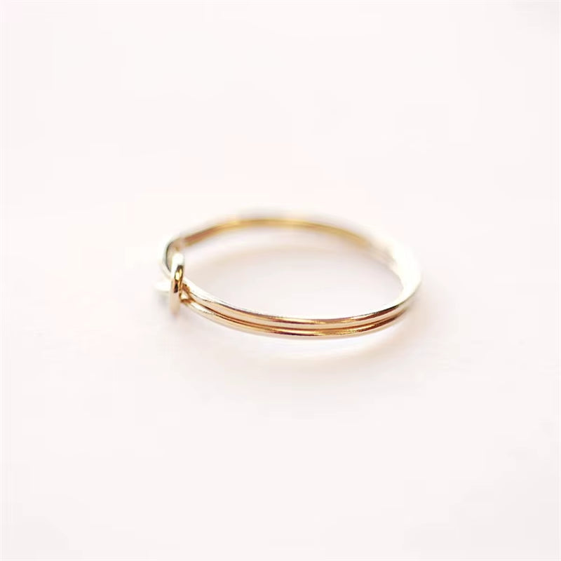 Knot Ring14K Gold Filled Knuckle Ring Boho Gold Jewelry Anillos Mujer Minimalistic Stacking Bohemian Ring for Women