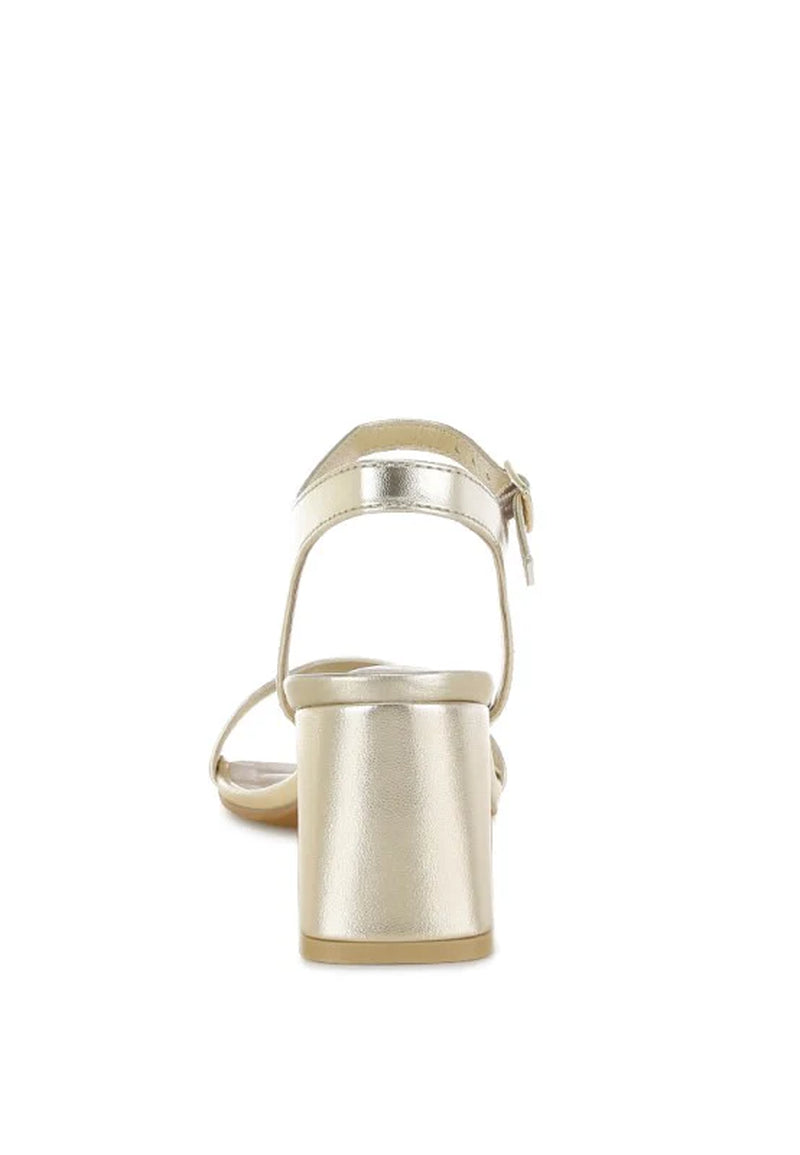 Kazara Metallic Faux Leather Block Heels